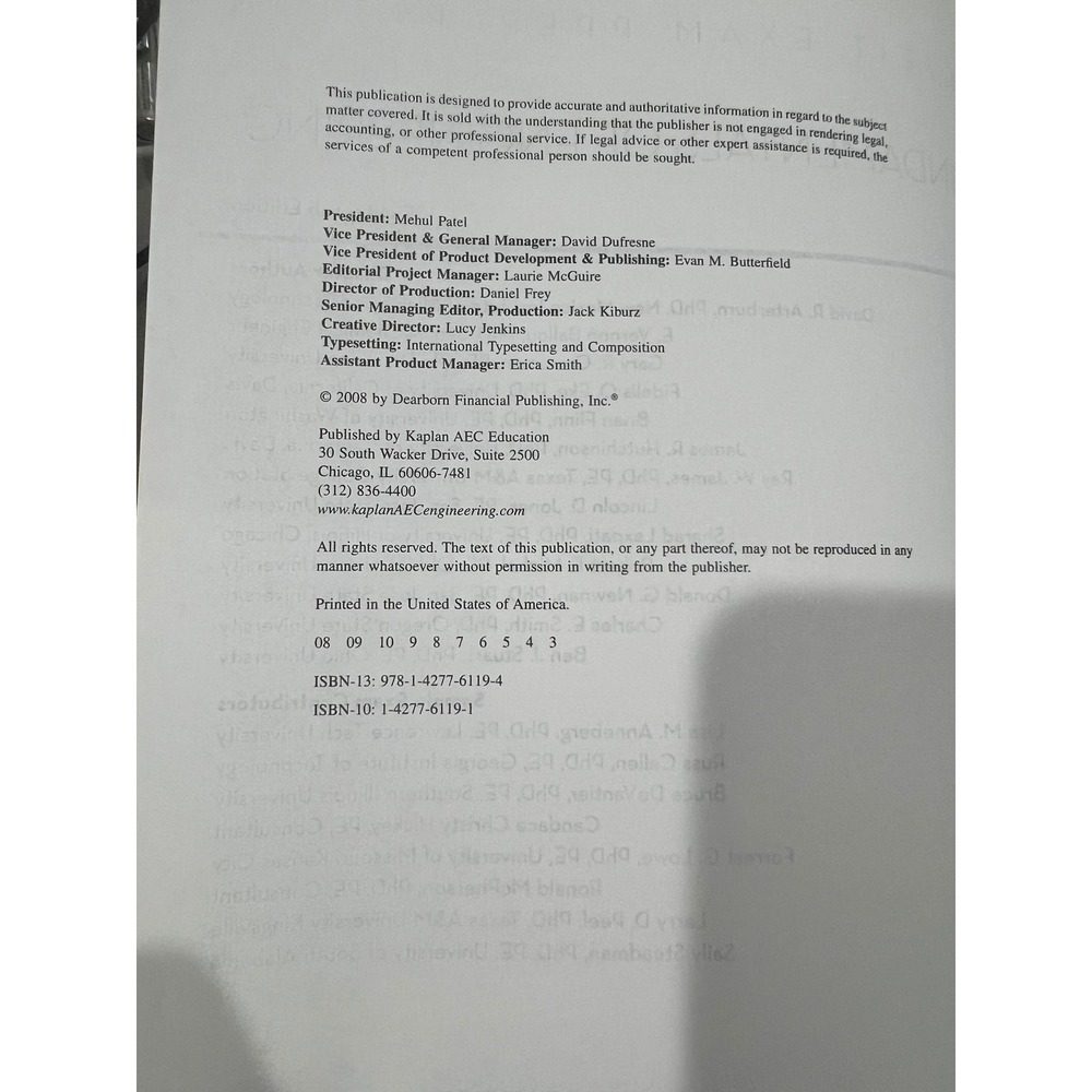 Fundamentals of Engineering FE/EIT Exam Preparation 18th Edition Kaplan Textbook - Picture 5 of 6